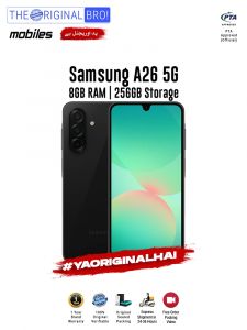 Samsung A26 5G - 8GB RAM - 256GB Storage - PTA Approved - 1 Year Warranty - Black - The Original Bro Mobiles - TOB40
